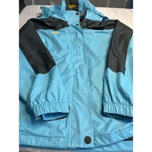 Wantdo Breathable Fabric Weatherproof Hooded Jacket Coat Parka Teal Blue Sz M